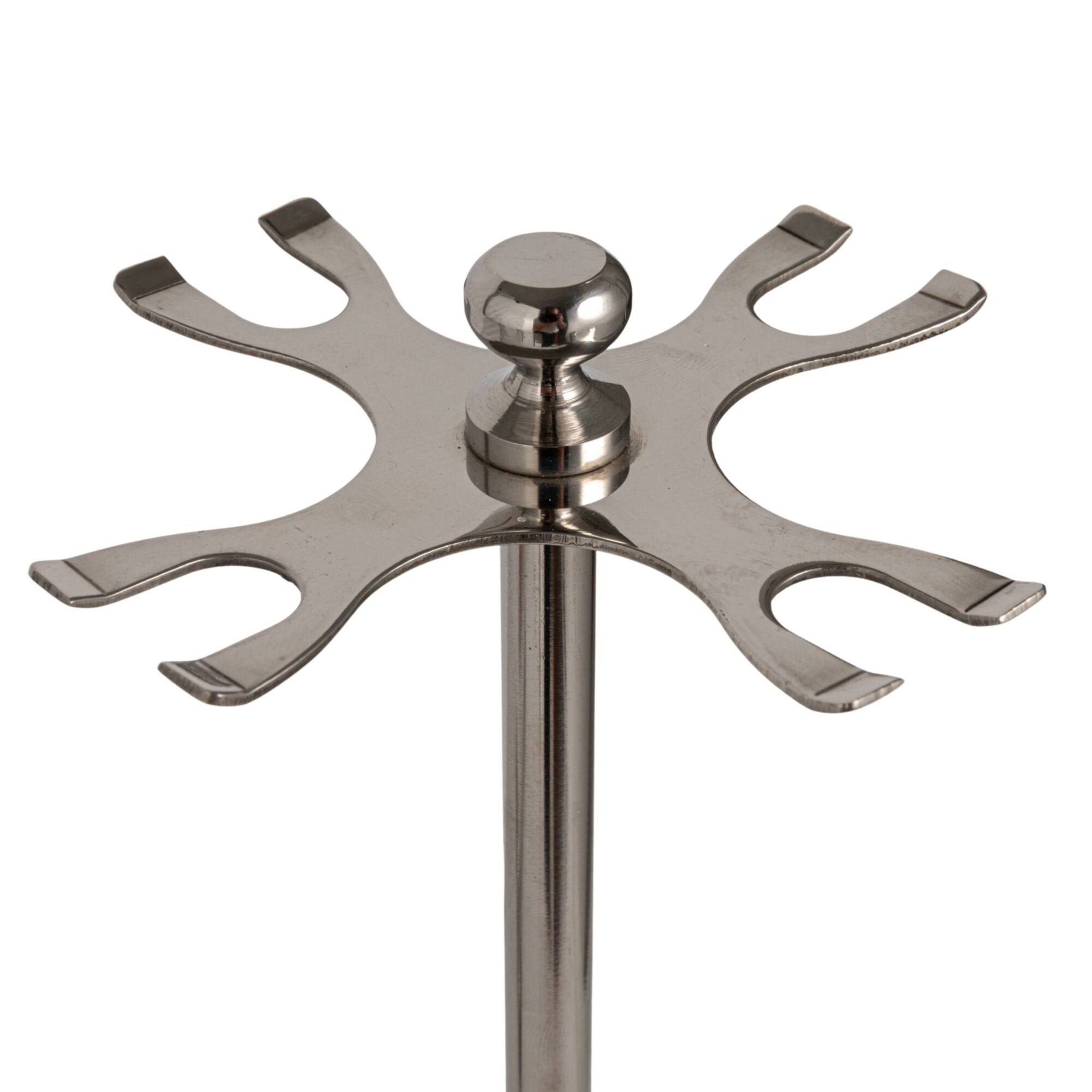Hello Honey 5-Piece Stainless Steel and Mango Wood Bar Tools with Stand, Nickel Finish and Natural
